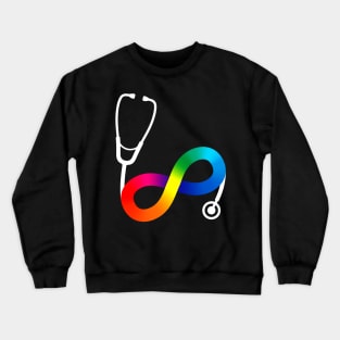 Stethoscope Autism Acceptance Infinity Symbol Crewneck Sweatshirt